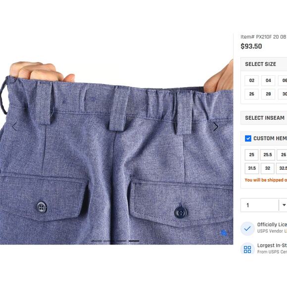 Ladies' Lightweight Postal Letter Carrier Uniform Slacks, Size 18, 28 inseam - Picture 9 of 9